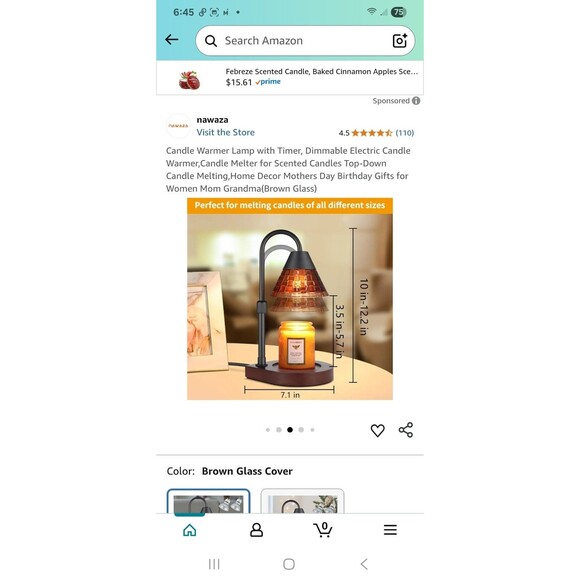 Candle Warmer Lamp with Timer Dimmable Electric Candle Warmer Candle Melter New - Picture 4 of 6